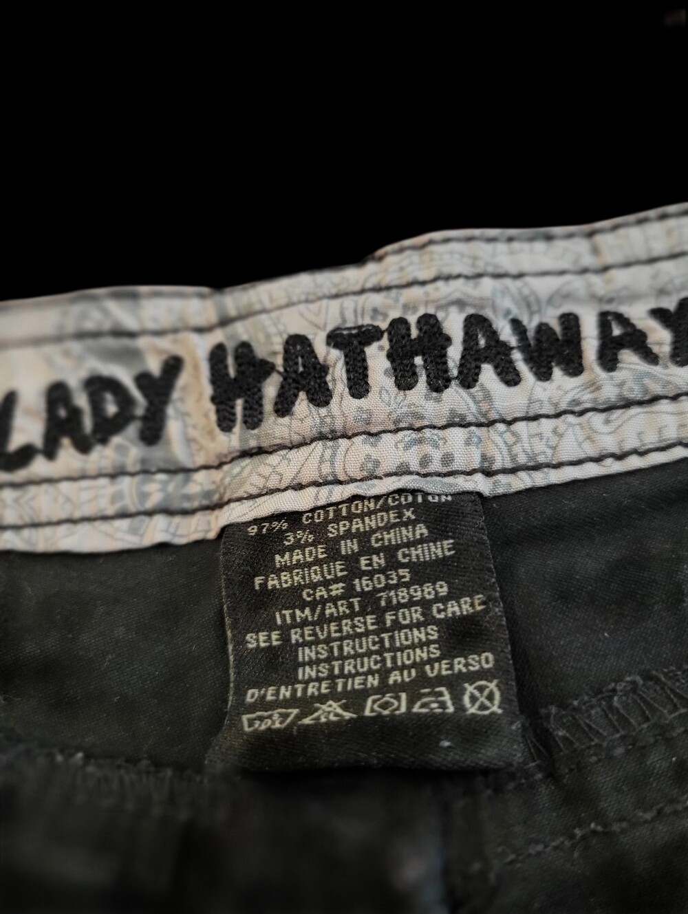 Lady Hathaway Casual Cargo Style Jeans Pants Black Summer Weight Cotton - Picture 3 of 5